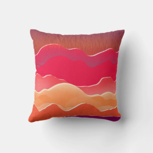 Sunset Peaks Modern Paper Collage Art Kussen