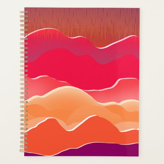 Sunset Peaks Modern Paper Collage Art Planner (Voorkant)