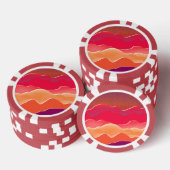 Sunset Peaks Modern Paper Collage Art Poker Chips (Opstapeling)