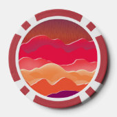 Sunset Peaks Modern Paper Collage Art Poker Chips (Achterkant)