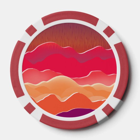 Sunset Peaks Modern Paper Collage Art Poker Chips (Achterkant)