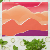 Sunset Peaks Modern Paper Collage Art Theedoek (Gevouwen)