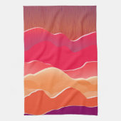 Sunset Peaks Modern Paper Collage Art Theedoek (Verticaal)