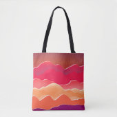 Sunset Peaks Modern Paper Collage Art Tote Bag (Voorkant)