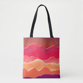 Sunset Peaks Modern Paper Collage Art Tote Bag