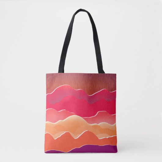 Sunset Peaks Modern Paper Collage Art Tote Bag (Voorkant)