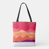 Sunset Peaks Modern Paper Collage Art Tote Bag (Achterkant)