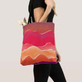 Sunset Peaks Modern Paper Collage Art Tote Bag (Dichtbij)