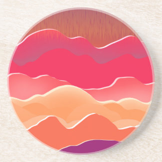 Sunset Peaks Modern Paper Collage Art Zandsteen Onderzetter