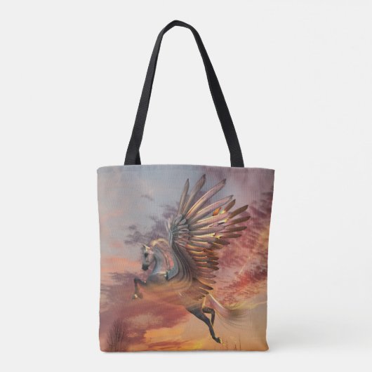 Sunset Pegasus All-Over-Print Canvas tas (Achterkant)