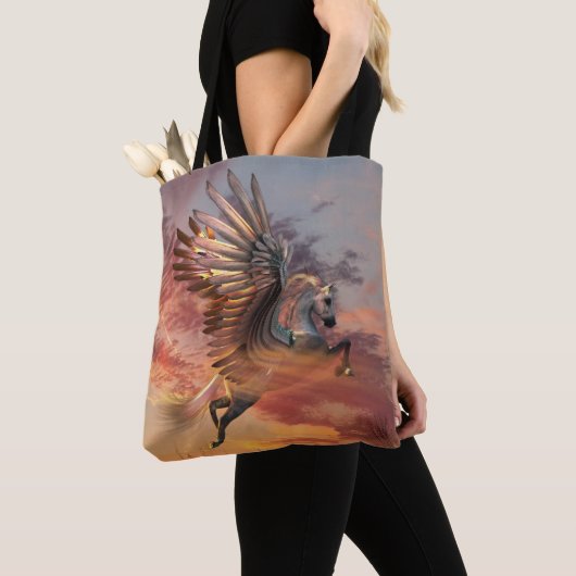 Sunset Pegasus All-Over-Print Canvas tas (Dichtbij)