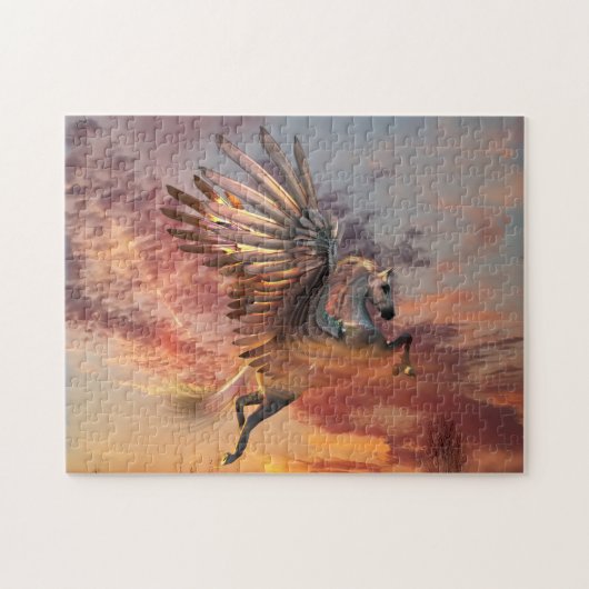 Sunset Pegasus Horse Puzzle Legpuzzel (Horizontaal)