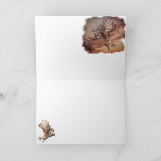 Sunset Pegasus Kaart 5" x 7" Std wht envelop incl (Binnen)