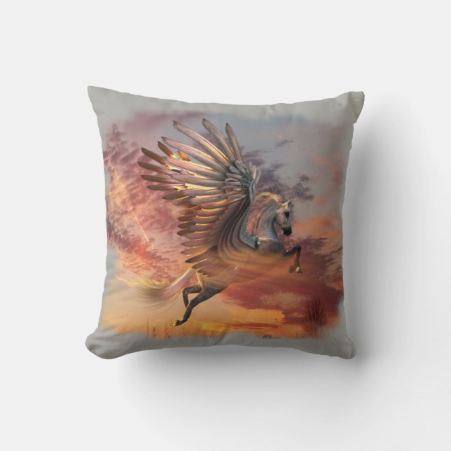 Sunset Pegasus-Sierkussen 16 x 16 inch (16 inch) Kussen (Voorkant)