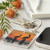 Sunset & Pelicans magneet Sleutelhanger (Voorkant Rechts)