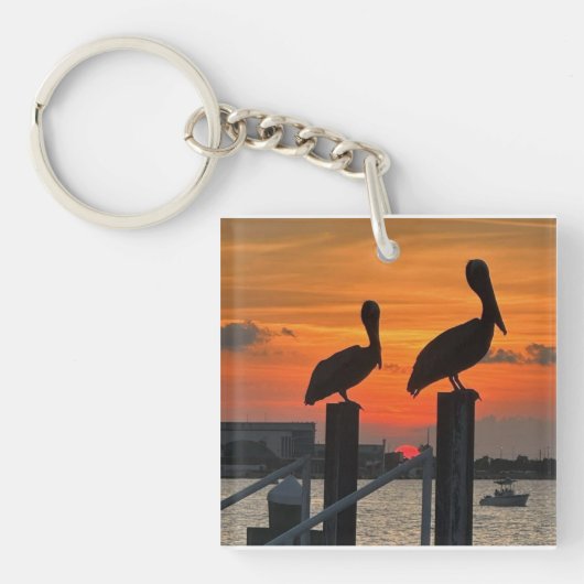 Sunset & Pelicans magneet Sleutelhanger (voorkant)