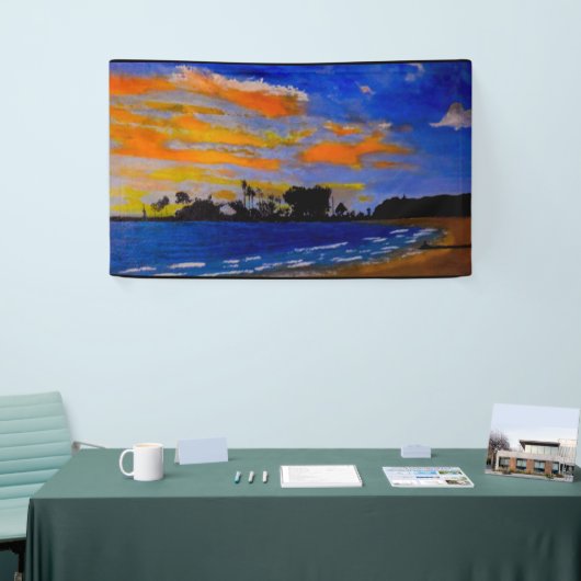 Sunset perfectie bij doho spandoek (Beurs)