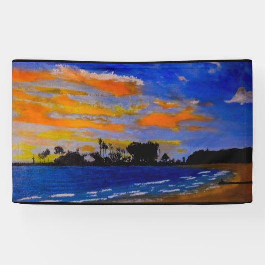 Sunset perfectie bij doho spandoek (Horizontaal)