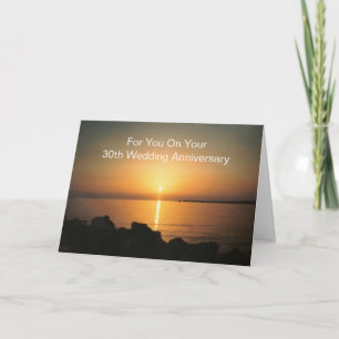 Sunset Personalized 30th Wedding Jubileum Kaart