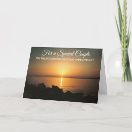 Sunset Personalized 60th Wedding Jubileum Kaart