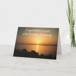 Sunset Personalized 65th Wedding Jubileum Kaart