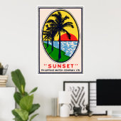 Sunset Philippine Match Company, LTD Label Poster (Thuiskantoor)