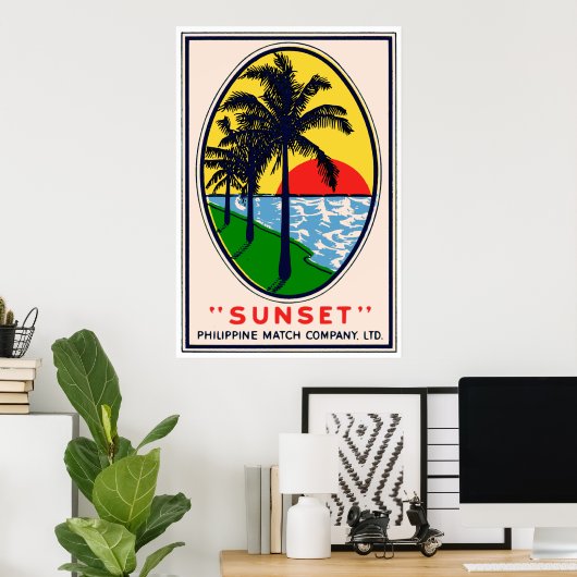 Sunset Philippine Match Company, LTD Label Poster (Thuiskantoor)