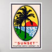 Sunset Philippine Match Company, LTD Label Poster (Voorkant)