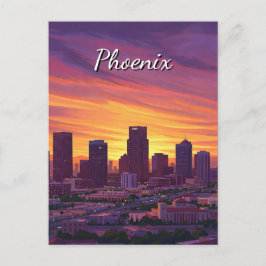 Sunset Phoenix Skyline Arizona Reizen Briefkaart