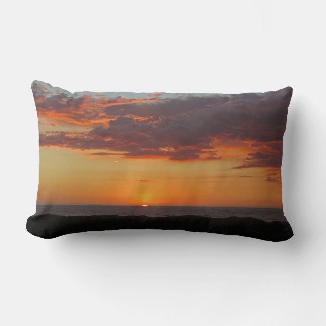 Sunset Photo Bright Oranje Evening Sky Ocean Kussen (Voorkant)