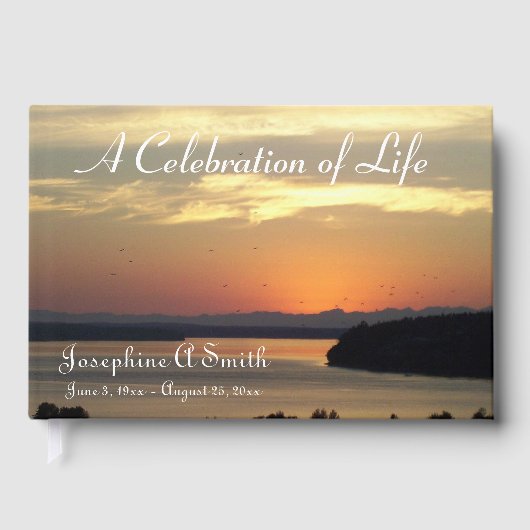 Sunset Photo Celebration of Life Memorial Service Gastenboek (Voorkant)