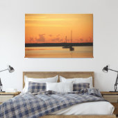 Sunset Photo Home Decor met boten Canvas Afdruk (Insitu (Slaapkamer))