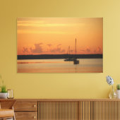 Sunset Photo Home Decor met boten Canvas Afdruk (Insitu (Woonkamer))