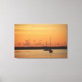 Sunset Photo Home Decor met boten Canvas Afdruk (Voorkant)