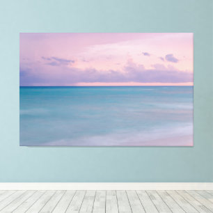 Sunset Photo Home Decor met Strandgolven Canvas Afdruk