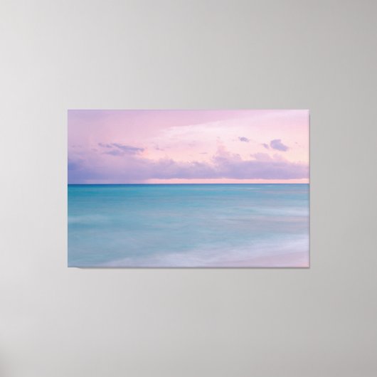Sunset Photo Home Decor met Strandgolven Canvas Afdruk (Voorkant)