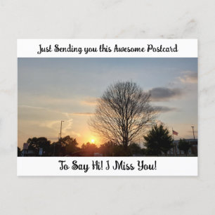 Sunset Photo "I Miss You" Gezegde Hi Briefkaart