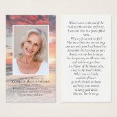 Sunset Photo Memorial Poem Kaart (Voorkant /achterkant)