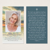 Sunset Photo Memorial Prayer Kaart (Voorkant /achterkant)
