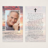 Sunset Photo Memorial Prayer Kaart (Voorkant /achterkant)