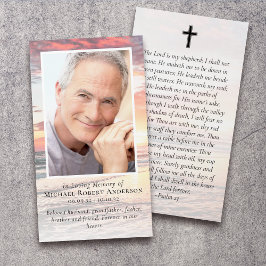 Sunset Photo Memorial Prayer Kaart