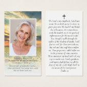 Sunset Photo Memorial Prayer Kaart (Voorkant /achterkant)