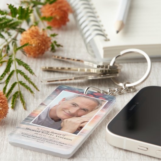 Sunset Photo Memorial Prayer Sleutelhanger (Voorkant Rechts)