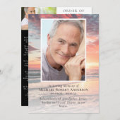 Sunset Photo Memorial Service Funeral Programmakaart (Voorkant / Achterkant)