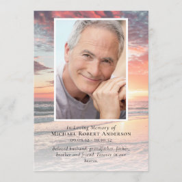 Sunset Photo Memorial Service Funeral Programmakaart