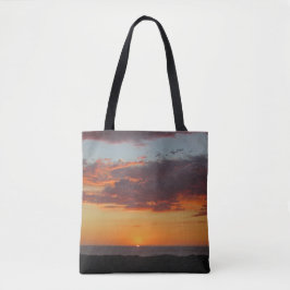 Sunset Photo Oranje Sky Pacific Ocean Coast Tote Bag
