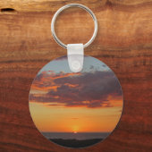 Sunset Photo Pacific Bright Oranje Sky Beach Sleutelhanger (Voorkant)