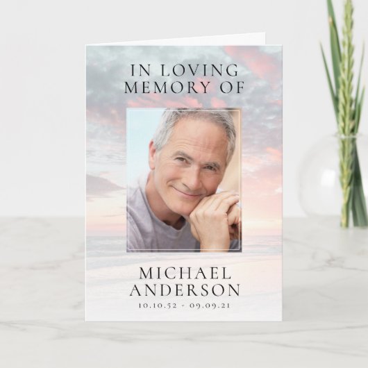 Sunset Photo Sympathy Funeral Bedankkaart (Voorkant)