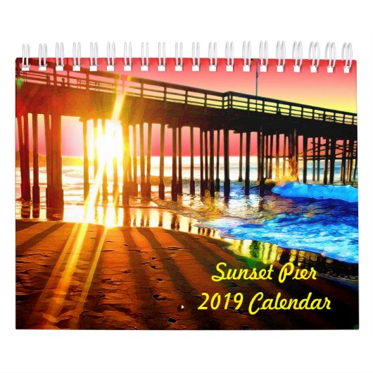 Sunset Pier 2019 Wall Calendar Kalender (Hoes)