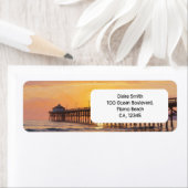 Sunset Pier Pismo Beach Pier Californië Etiket (Insitu)